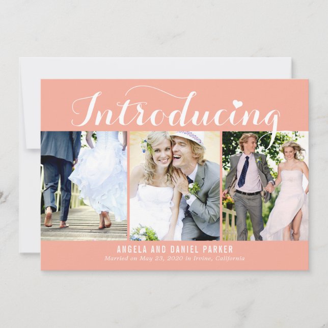 Sweet Introduction EDITABLE COLOR Wedding Announce Dankeskarte (Vorderseite)