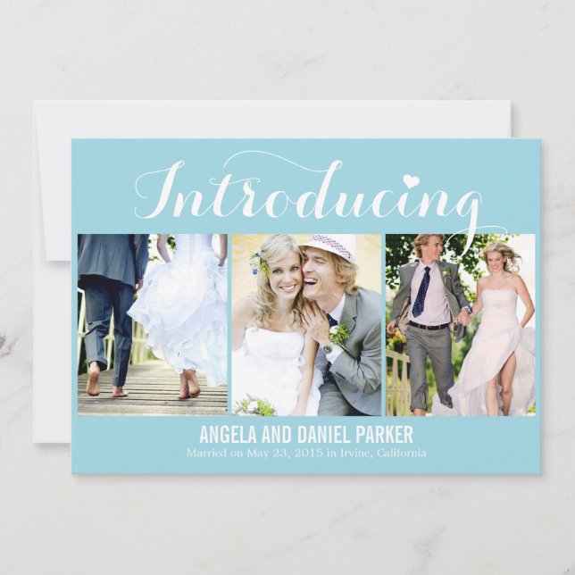 Sweet Introduction Wedding Announcement - Blue Einladung (Vorderseite)