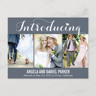 Sweet Introduction Wedding Announcement - Gray Ankündigungspostkarte