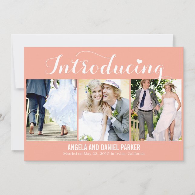 Sweet Introduction Wedding Announcement - Peach Einladung (Vorderseite)