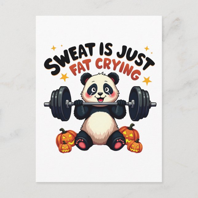 Sweet is Just Fat Cry Funny Panda Fitness Gym Postkarte (Vorderseite)