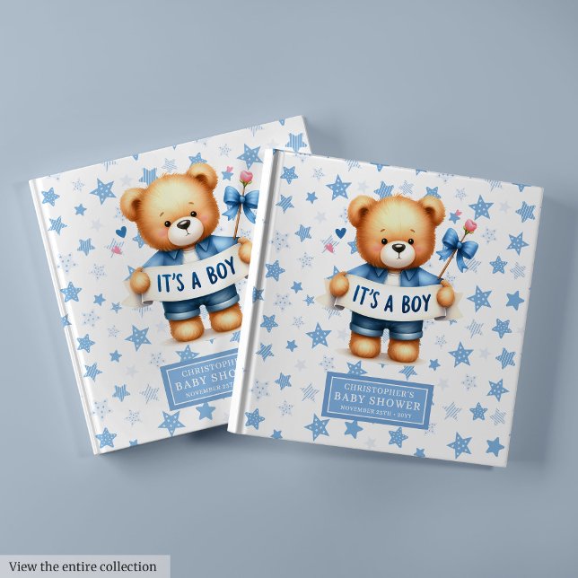 Sweet It is a Boy Teddy Bear Baby Shower Guest Boo Gästebuch (Sweet It’s a Boy Teddy Bear Baby Shower Guest Book)