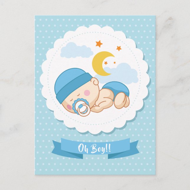 Sweet "It's a Boy" Kinderdusche Postcard Einladung (Vorderseite)
