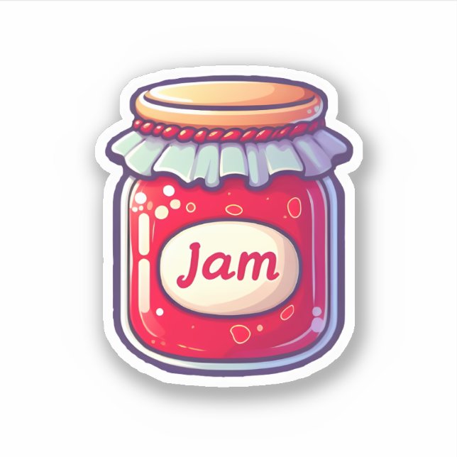 Sweet Jam: Adorable Strawberry Jam Aufkleber (Vorderseite)