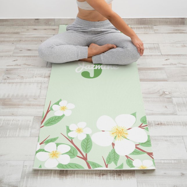 Sweet Jazmines Floral Monogram Yogamatte (Von Creator hochgeladen)