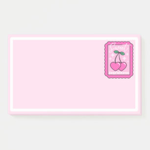 Sweet Joyfulness Cherry Hearts Briefmarke Post-it Klebezettel
