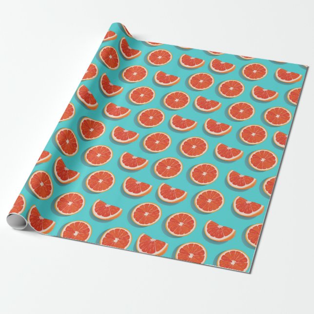 Sweet Juicy Orange Muster Geschenkpapier (Ungerollt)