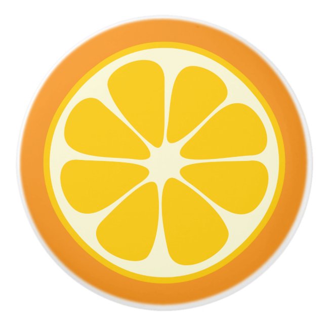 Sweet Juicy Orange tropische Zitrusfrüchte Slice Keramikknauf (Vorderseite)
