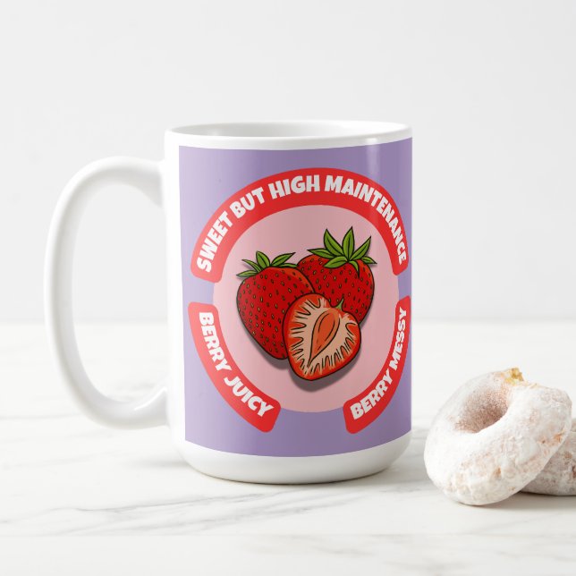 Sweet Juicy Strawberries Summer Fruit  Kaffeetasse (Mit Donut)