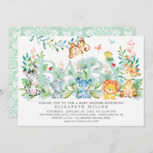 Sweet Jungle Animals Neutral Baby Dusche