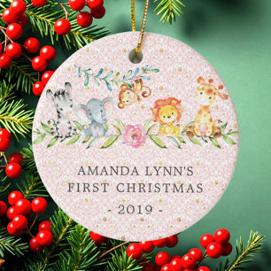 Sweet Jungle Foto Baby's First Christmas Ornament