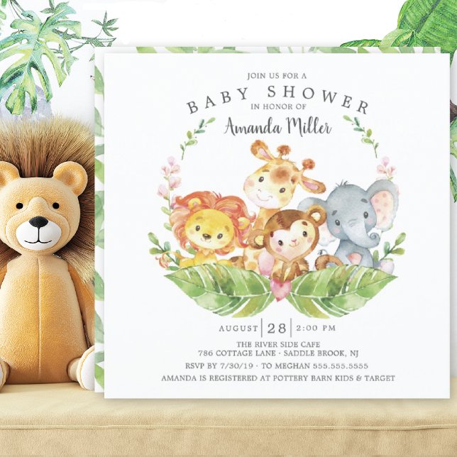 Sweet Jungle Safari Animals Baby Dusche Einladung (Von Creator hochgeladen)
