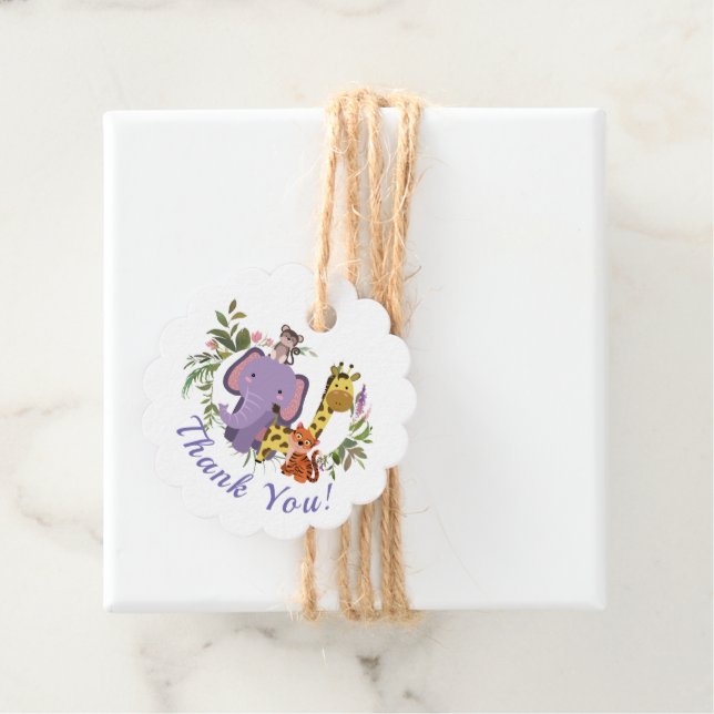 Sweet Jungle Safari Animals Kinderdusche Vielen Da Geschenkanhänger (Beispiel)