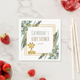 Sweet Jungle Safari Giraffe Botanical Baby Dusche Serviette