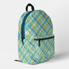 Sweet Kariert Pastel Blue Green Bedruckter Rucksack
