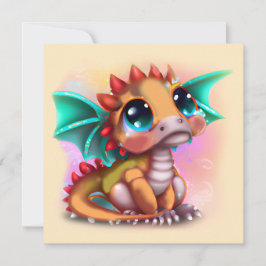 Sweet Kawaii Baby Dragon Feiertagskarte