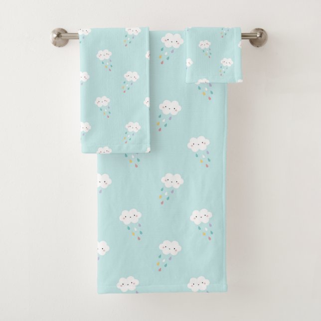 Sweet Kawaii Cloud Pattern Badetücher Set (Insitu)