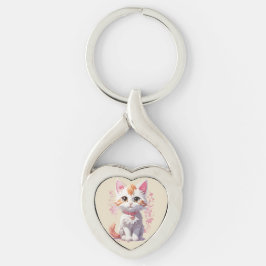 Sweet Kawaii Katze mit großen Augen Schlüsselanhänger