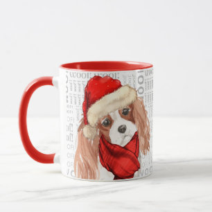 Sweet King Charles Terrier Christmas Dog Tasse