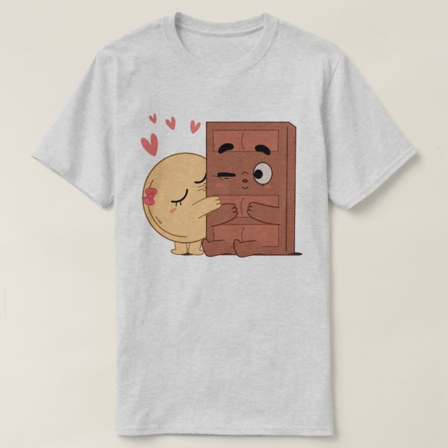 Sweet Kisses Choco Pancake Valentines Paare Liebe T-Shirt (Design vorne)