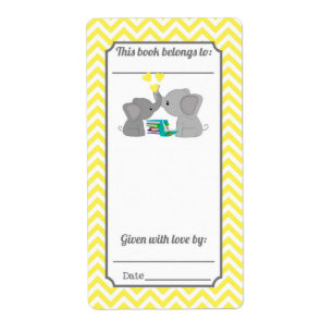 Sweet Kisses Elephant Yellow Zickzack Buchzeichen