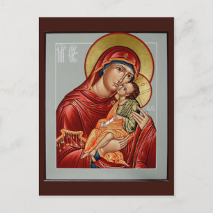 Sweet Kissing Mother of God Prayer Card Postkarte