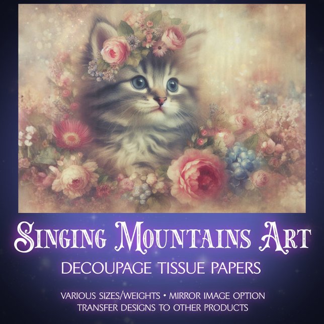 Sweet Kitten Garden Floral Furniture DIY Decoupage Seidenpapier (Von Creator hochgeladen)