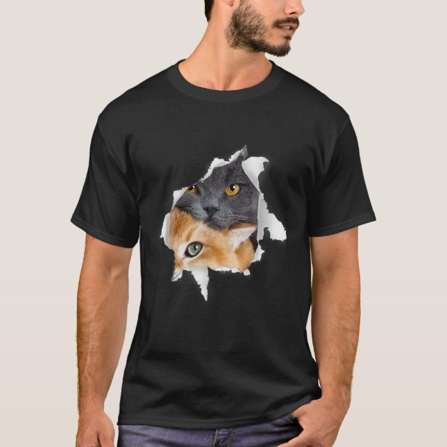 Sweet Kitten Torn Cloth Funny Cat Lover Cat Eigent T-Shirt (Vorderseite)