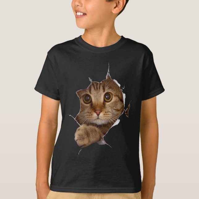 Sweet Kitten Torn Cloth - Funny Cat Lover Cat Owne T-Shirt (Vorderseite)
