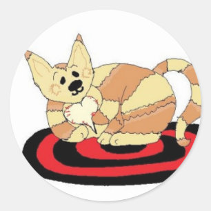 Sweet Kitty Cat Runder Aufkleber