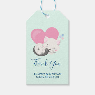 Sweet Kitty Cat Schlafen mit Herz Geschenkanhänger