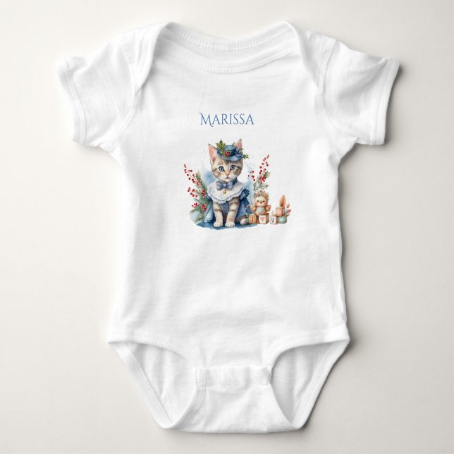 Sweet Kitty Dressed in Victorian Dress - Bodysuit Baby Strampler (Vorderseite)