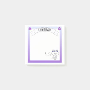 Sweet Kitty Graphic Lila Border Personalisiert Post-it Klebezettel