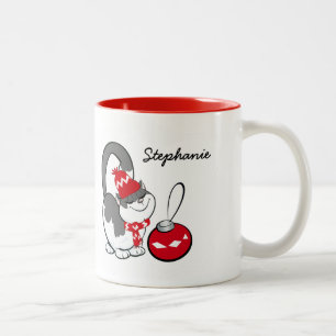 Sweet Kitty Individuelle Name Weihnachtsgeschenk T Zweifarbige Tasse