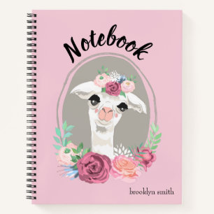 Sweet Lady Llama mit Rose Journal/ Notizbuch