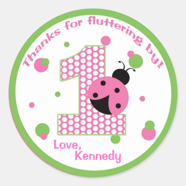 Sweet Ladybug First Birthday Sticker (Vorderseite)