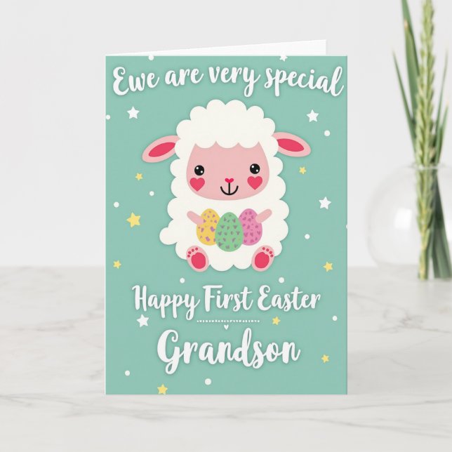 Sweet Lamb Easter Grandson Card Karte (Vorderseite)