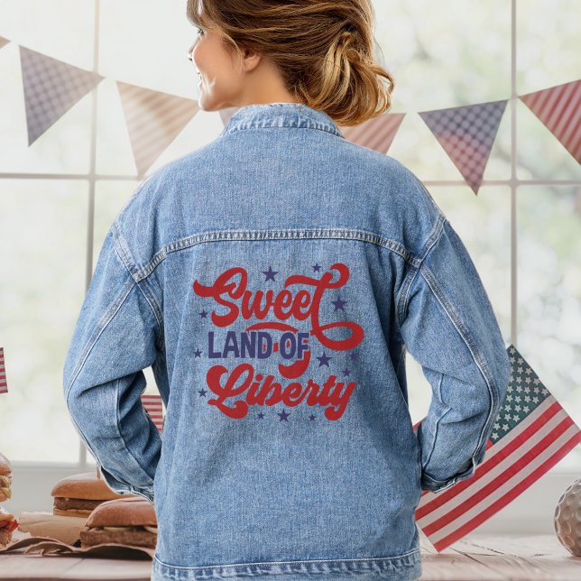 Sweet Land of Liberty 4. Juli Patriotic Jeansjacke (Sweet Land of Liberty 4th of July Patriotic Denim Jacket)