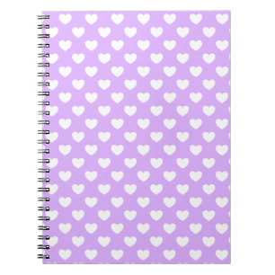 Sweet Lavendel und White Heart Polka Dot Muster Notizblock