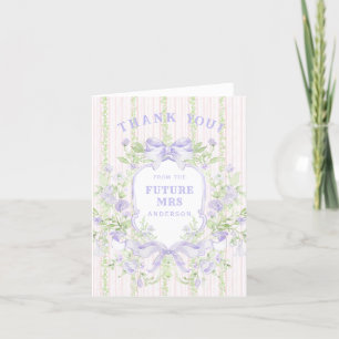 Sweet Lavender Floral Brautparty Wappen Dankeskarte