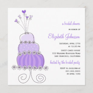 Sweet Lavender Wedding Cake Brautparty Einladung