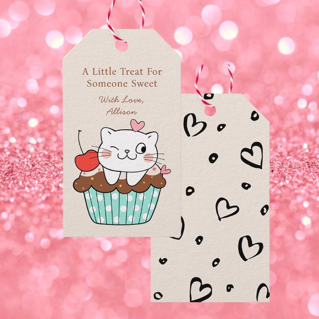 Sweet Leckerei Cupcake Cat Valentinstag Geschenkanhänger (Von Creator hochgeladen)