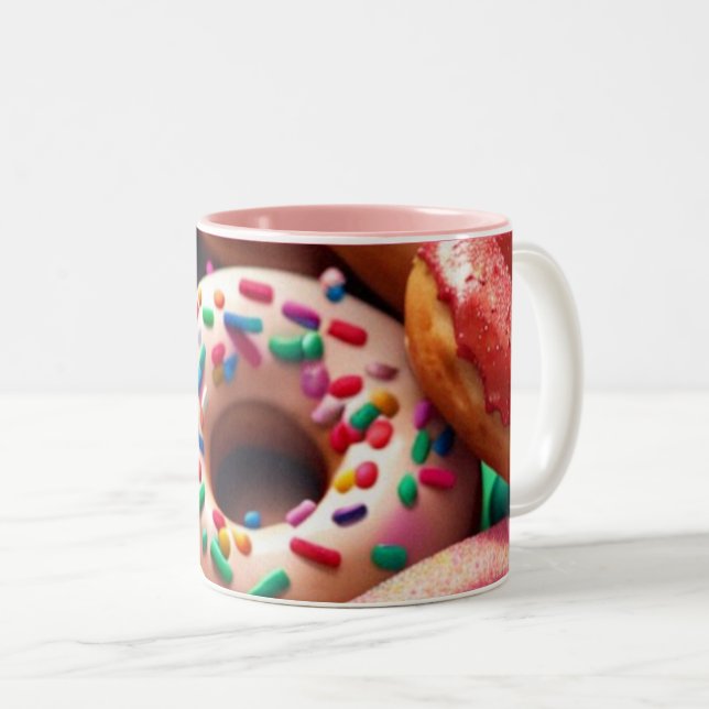 Sweet Leckerei Doughnut: Zweifarbige Tasse (VorderseiteRechts)