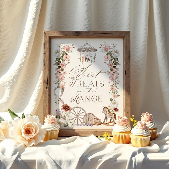 Sweet Leckereien auf der Wild-Western-Dusche Poster (Sweet Treats On The Range Wild Western Baby Shower Poster)