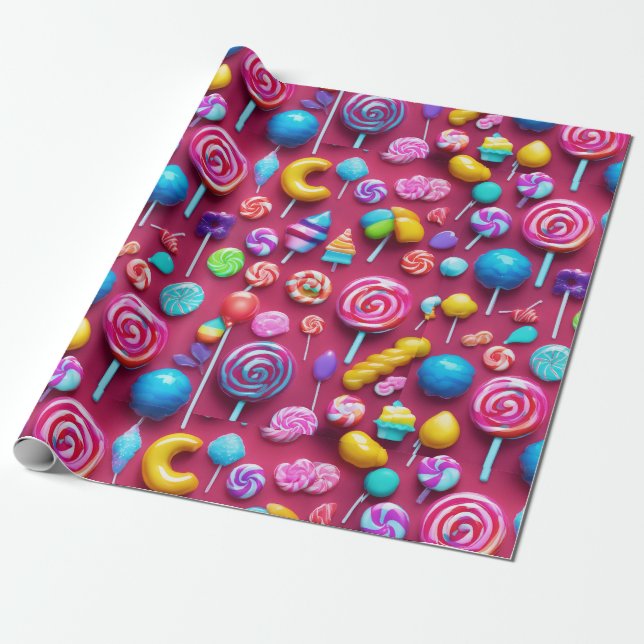 "Sweet Leckereien Candy-Themed Geschenkpapier (Ungerollt)
