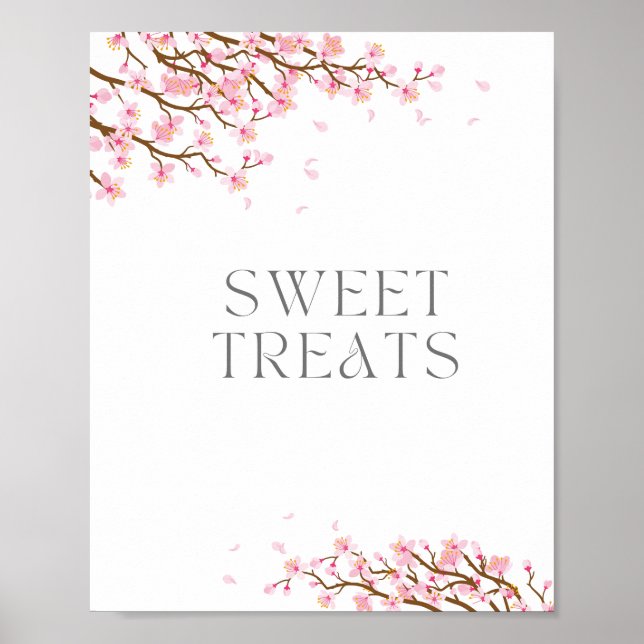 Sweet Leckereien Cherry Blossom Zeichen für Brautp Poster (Vorne)