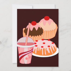 Sweet Leckereien Flat Invitation Card Feiertagskarte