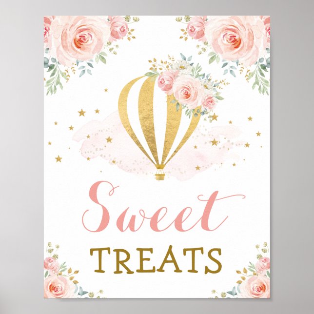 Sweet Leckereien / Floral Hot Air Ballon Erlebnis Poster (Vorne)