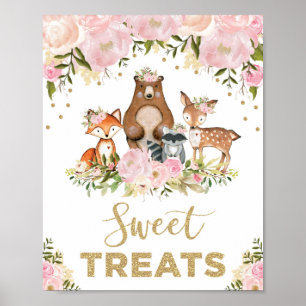 Sweet Leckereien Girl Woodland Babydusche Dekorati Poster