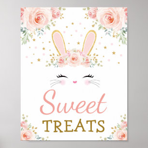 Sweet Leckereien / Niedliches Kaninchen Blush Gold Poster